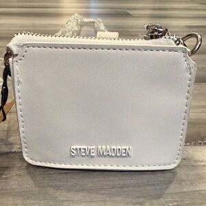 Steve Madden White Mini Card Case Crossbody